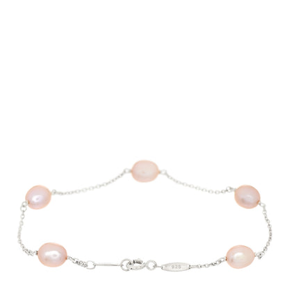 Tiffany Sterling Silver Pink Pearl Elsa Peretti Pearls by the Yard Bracelet 2 of 4