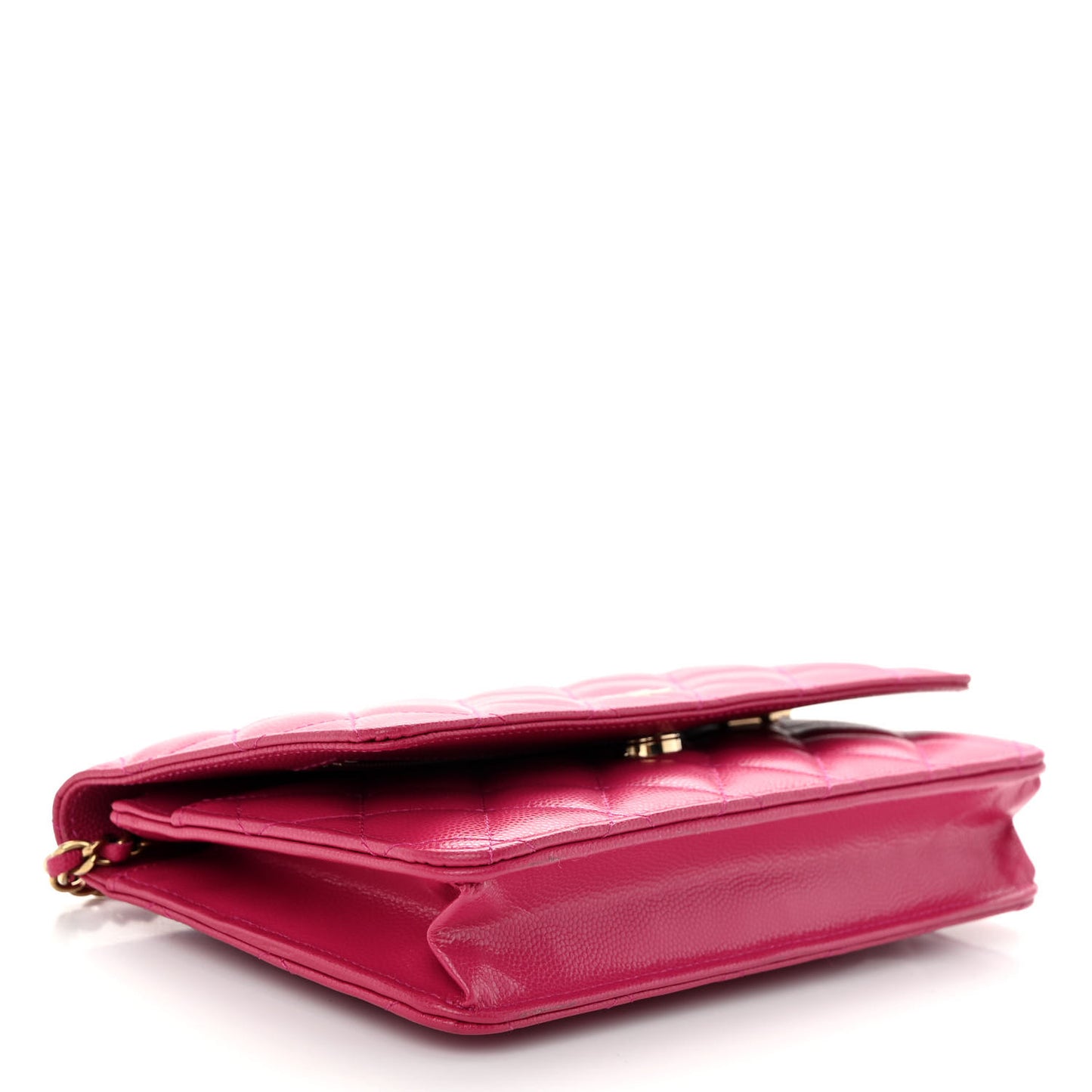 Caviar Quilted Wallet on Chain WOC Fuchsia