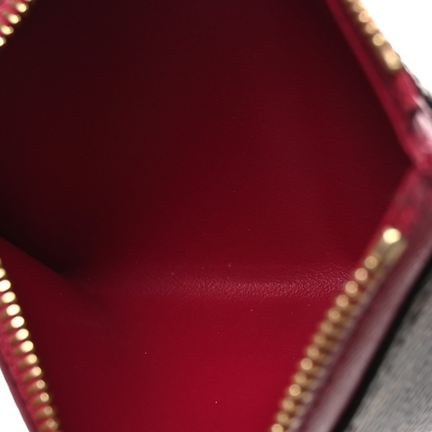 Monogram Zipped Card Holder Fuchsia
