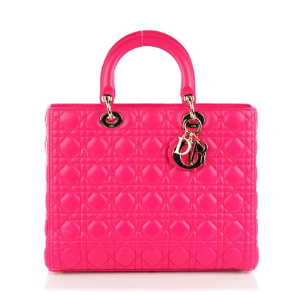 Christian Dior Lambskin Cannage Large Lady Dior Fuchsia 1 of 7
