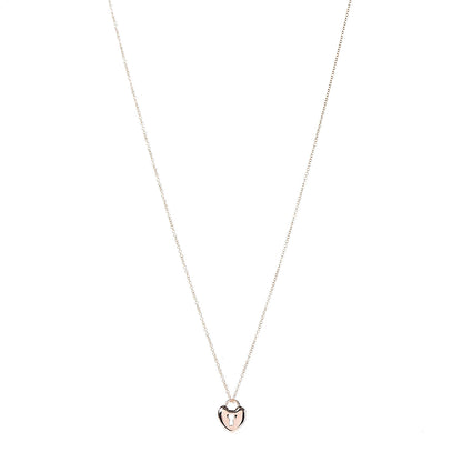 Tiffany 18K Rose Gold Mini Heart Lock Pendant Necklace 1 of 7