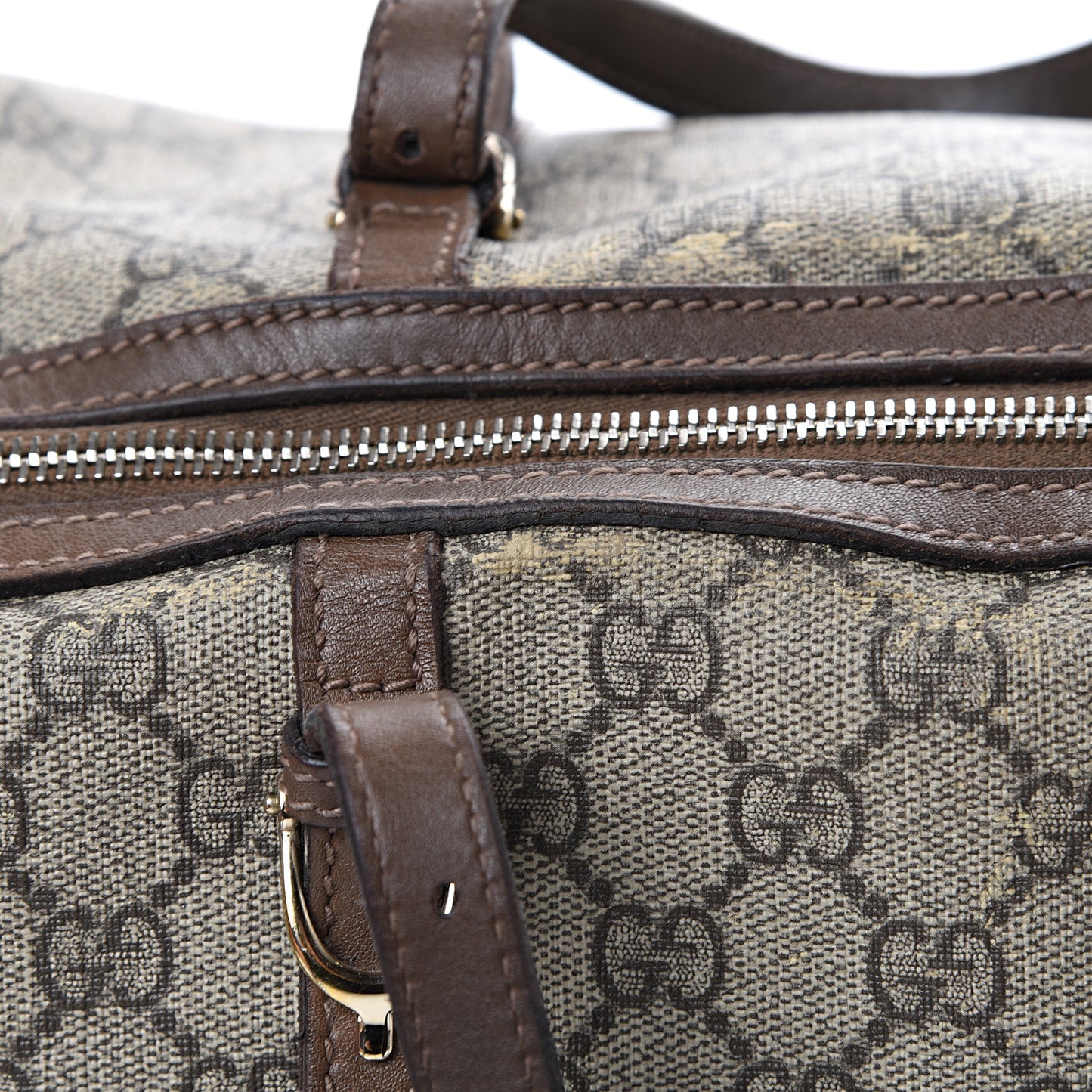 GG Supreme Monogram Margaux Calfskin Medium Nice Boston Beige Ebony Acero