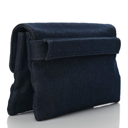 Chanel Denim Mademoiselle Clutch Blue 3 of 7