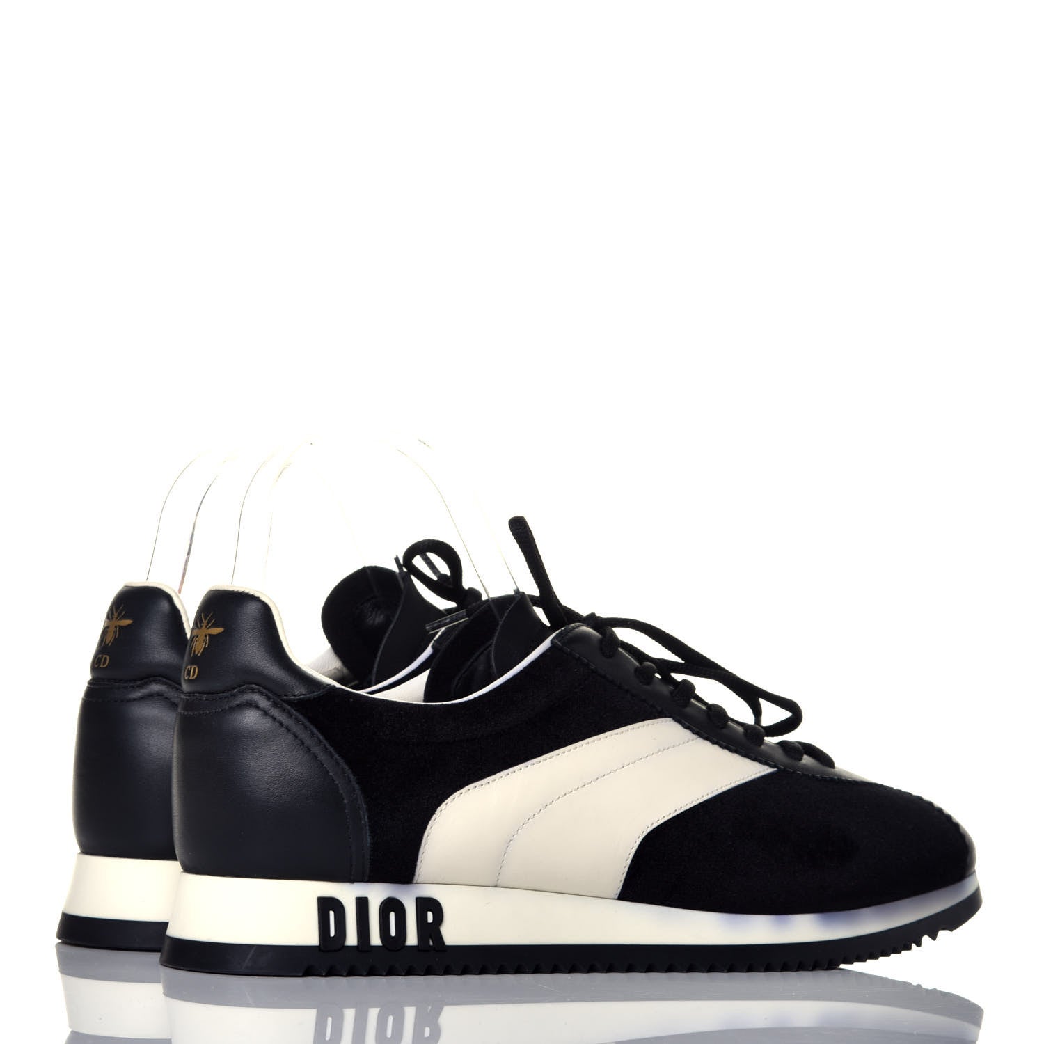 Christian Dior Velvet Mix Diorun Sneakers 40 Black Off White 4 of 11