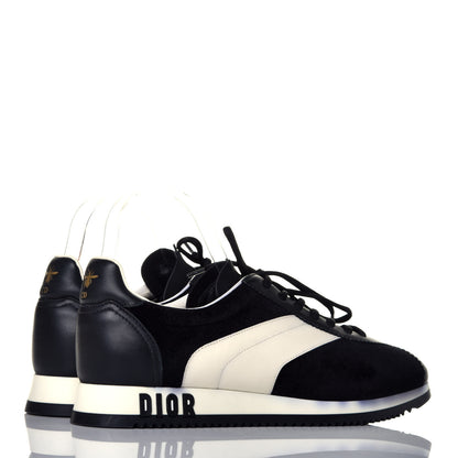 Christian Dior Velvet Mix Diorun Sneakers 40 Black Off White 4 of 11