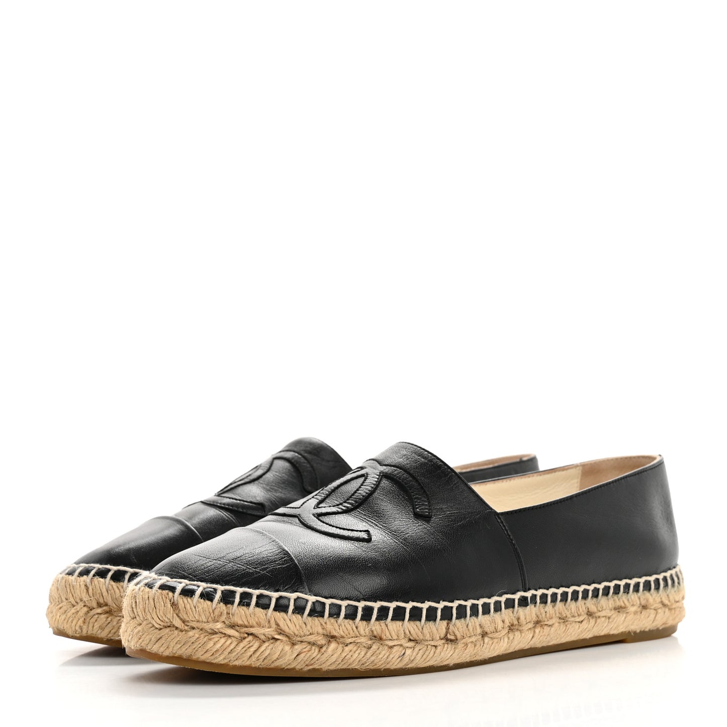 Lambskin CC Espadrilles 38 Black
