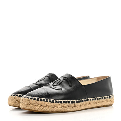Chanel Lambskin CC Espadrilles 38 Black 4 of 11