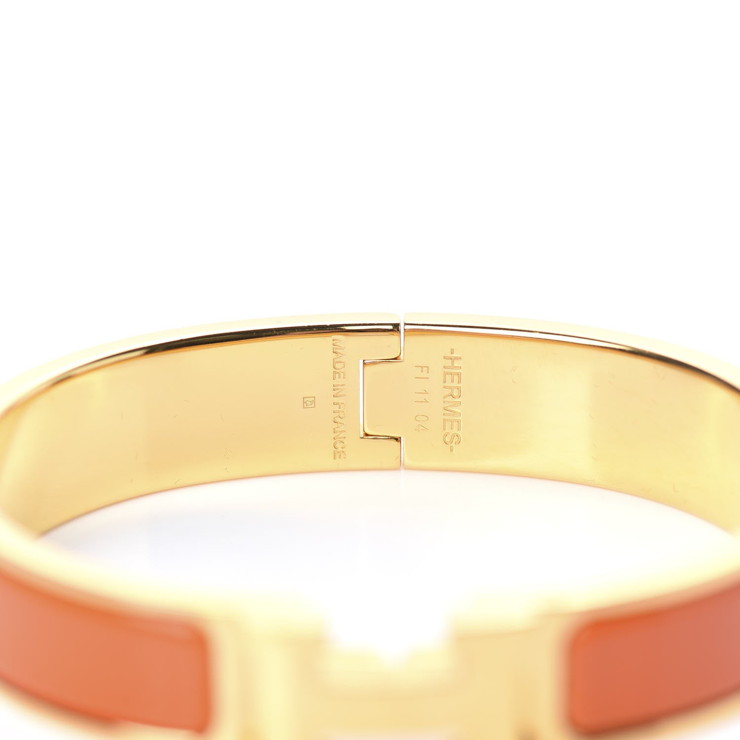 Hermes Enamel Narrow Clic Clac H Bracelet PM Orange 3 of 4