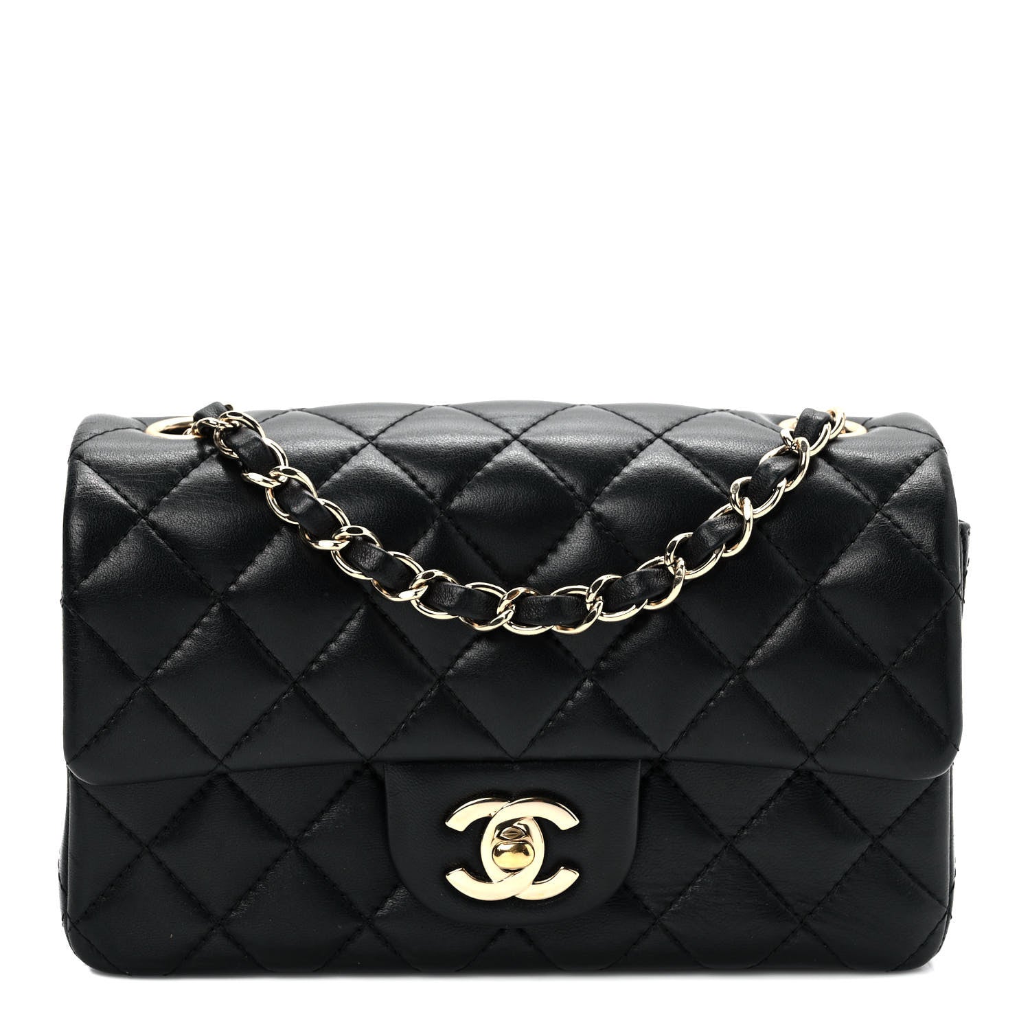 Chanel Lambskin Quilted Mini Rectangular Flap Black 1 of 9