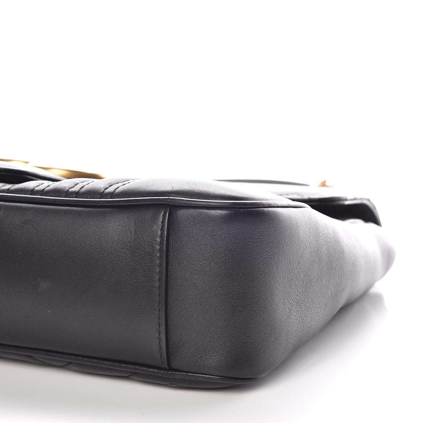 Calfskin Matelasse Medium GG Marmont Shoulder Bag Black