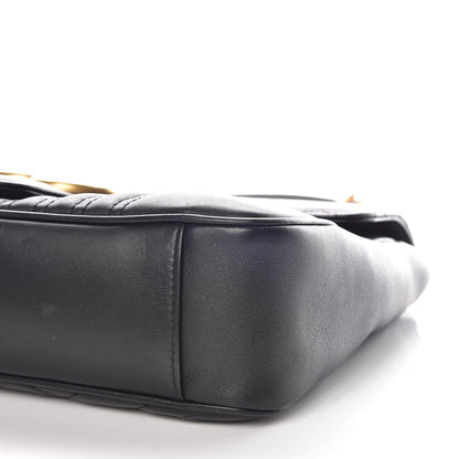 Gucci Calfskin Matelasse Medium GG Marmont Shoulder Bag Black 6 of 16