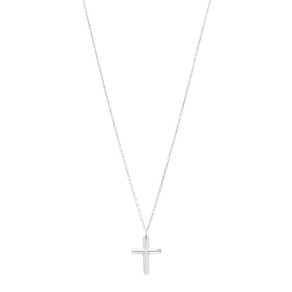 Tiffany Sterling Silver Concave Cross Pendant Necklace 1 of 4