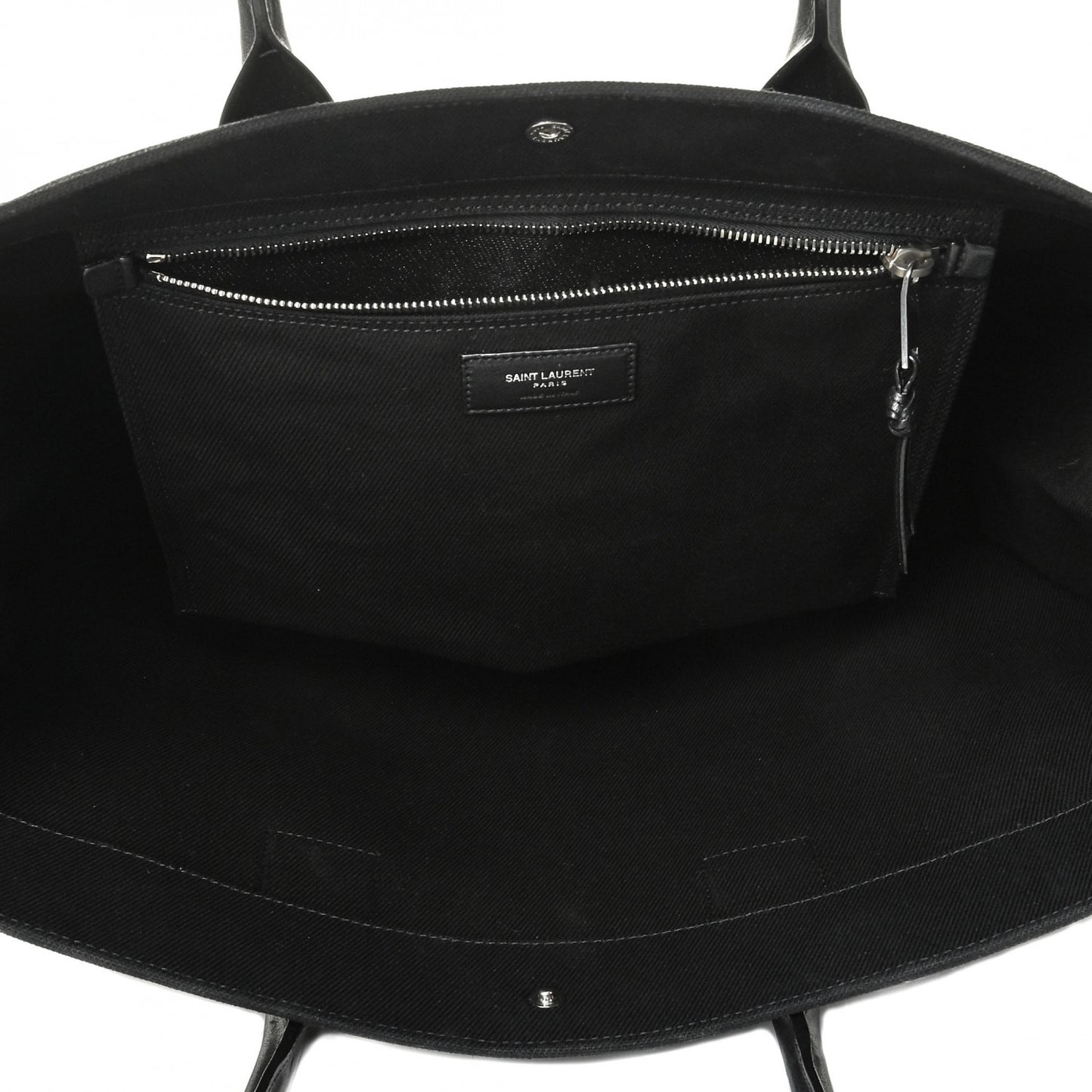 Linen Calfskin Rive Gauche Tote Black