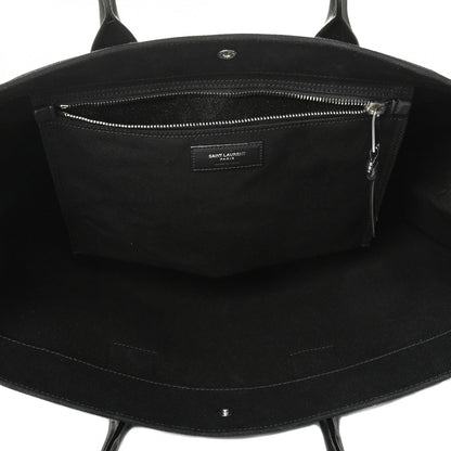 Saint Laurent Linen Calfskin Rive Gauche Tote Black 4 of 6