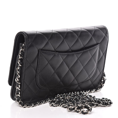 Chanel Lambskin Quilted Wallet On Chain WOC Black 3 of 13