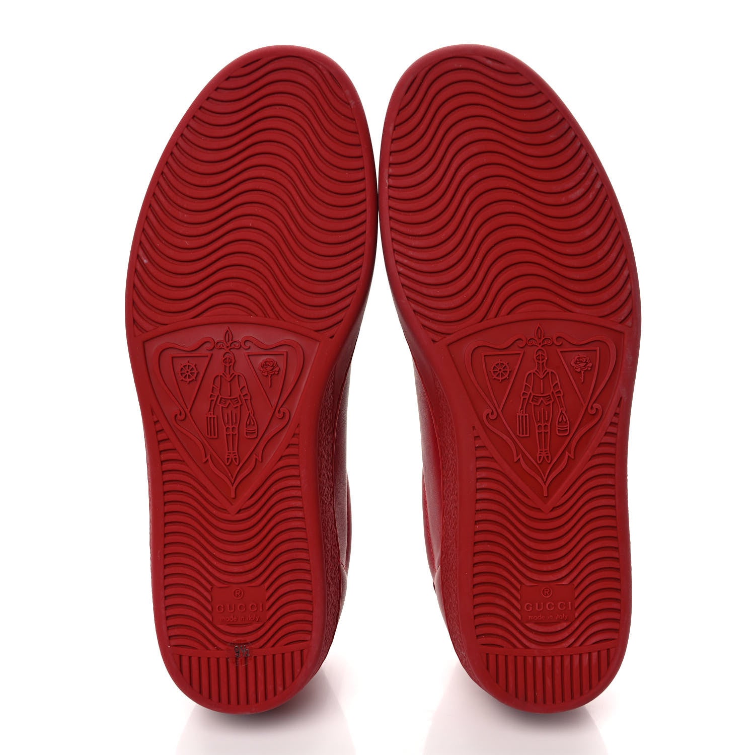 Gucci Calfskin Miro Soft Interlocking G Perforated Mens Ace Sneakers 9.5 Hibiscus Red Red Vintage 6 of 10