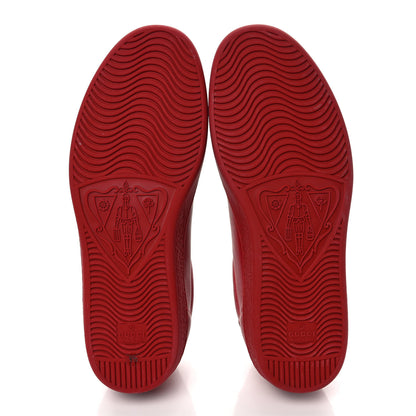 Gucci Calfskin Miro Soft Interlocking G Perforated Mens Ace Sneakers 9.5 Hibiscus Red Red Vintage 6 of 10