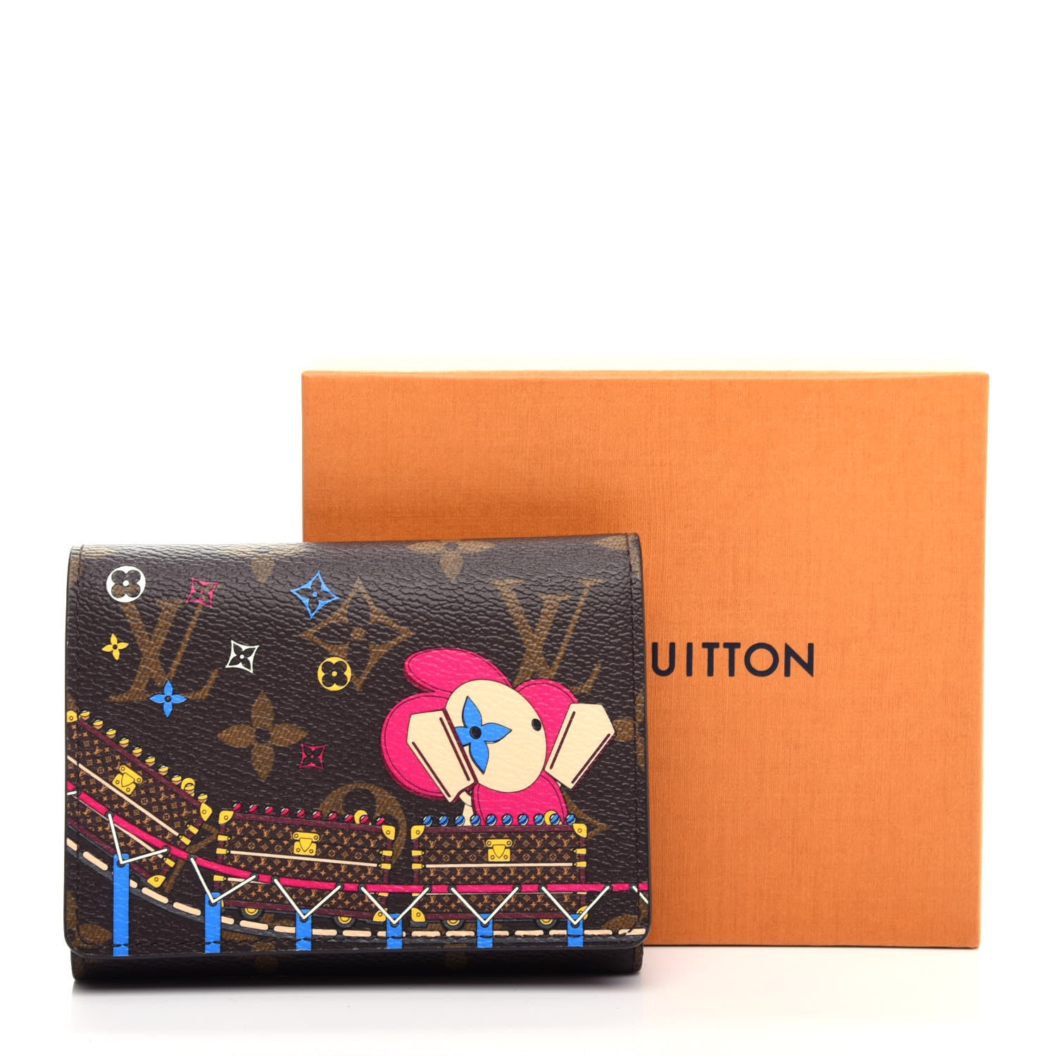 Louis Vuitton Monogram 2020 Christmas Animation Roller Coaster Victorine Wallet Pivoine 9 of 9