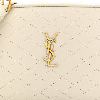 Saint Laurent Lambskin Quilted Gaby Zipped Pouch Crema Soft 9 of 12