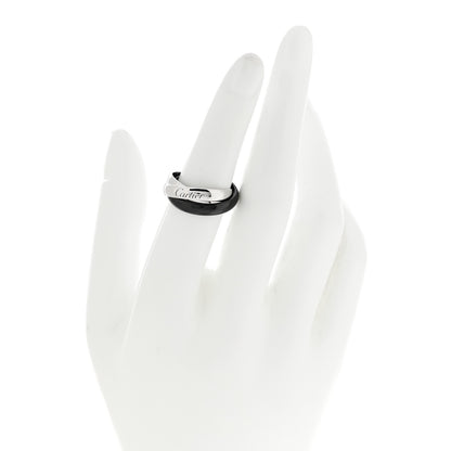 Cartier 18K White Gold Black Ceramic Trinity Ring 51 5.75 2 of 5