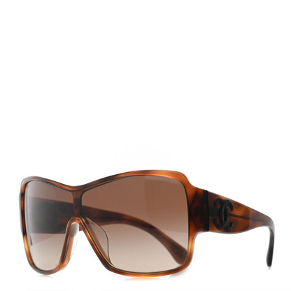 Chanel Acetate Shield Sunglasses 5449-A Dark Tortoise 1 of 7