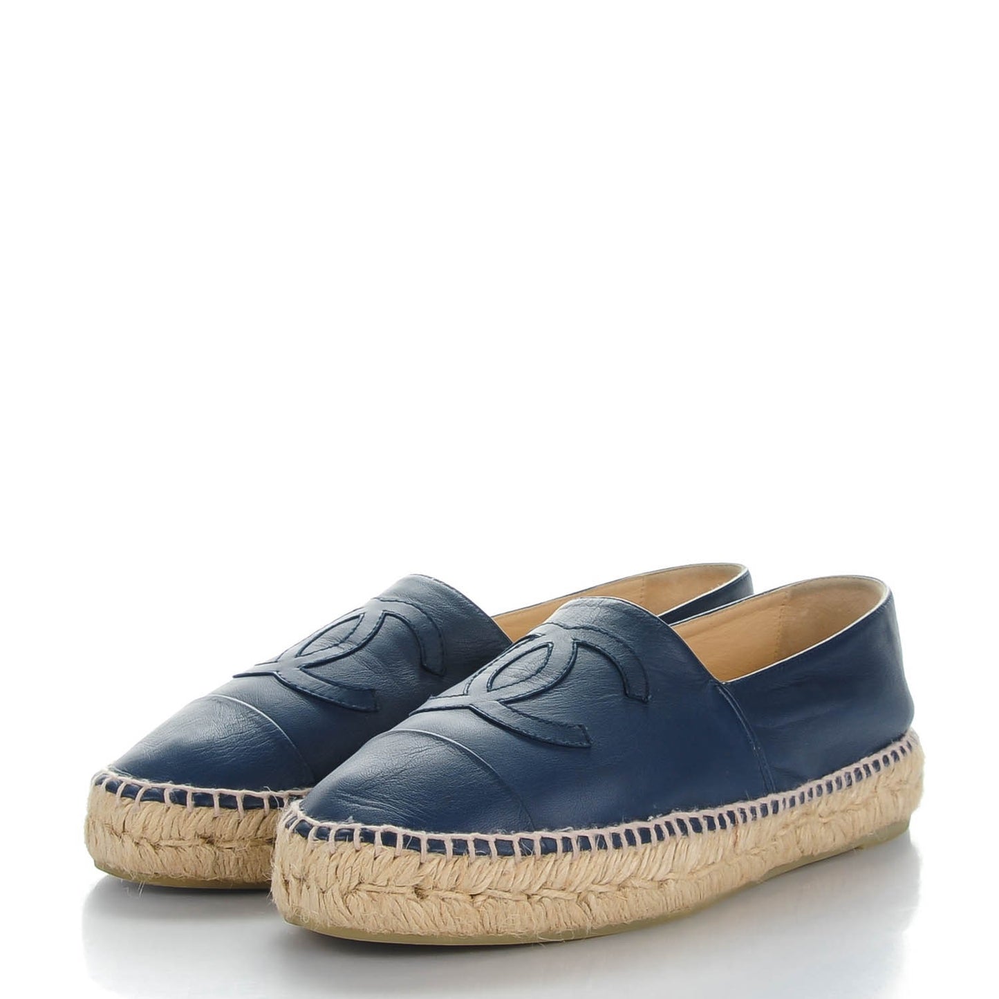 Lambskin CC Espadrilles 41 Dark Navy