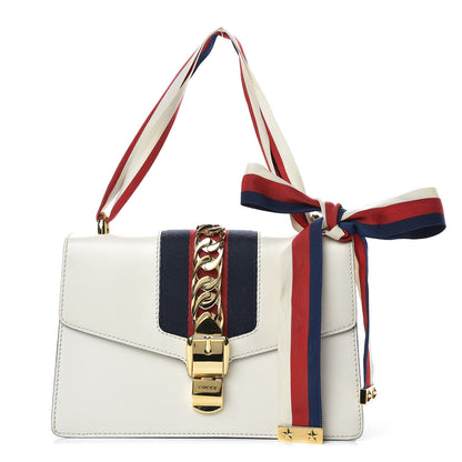 Gucci Calfskin Small Sylvie Shoulder Bag Off White 1 of 9