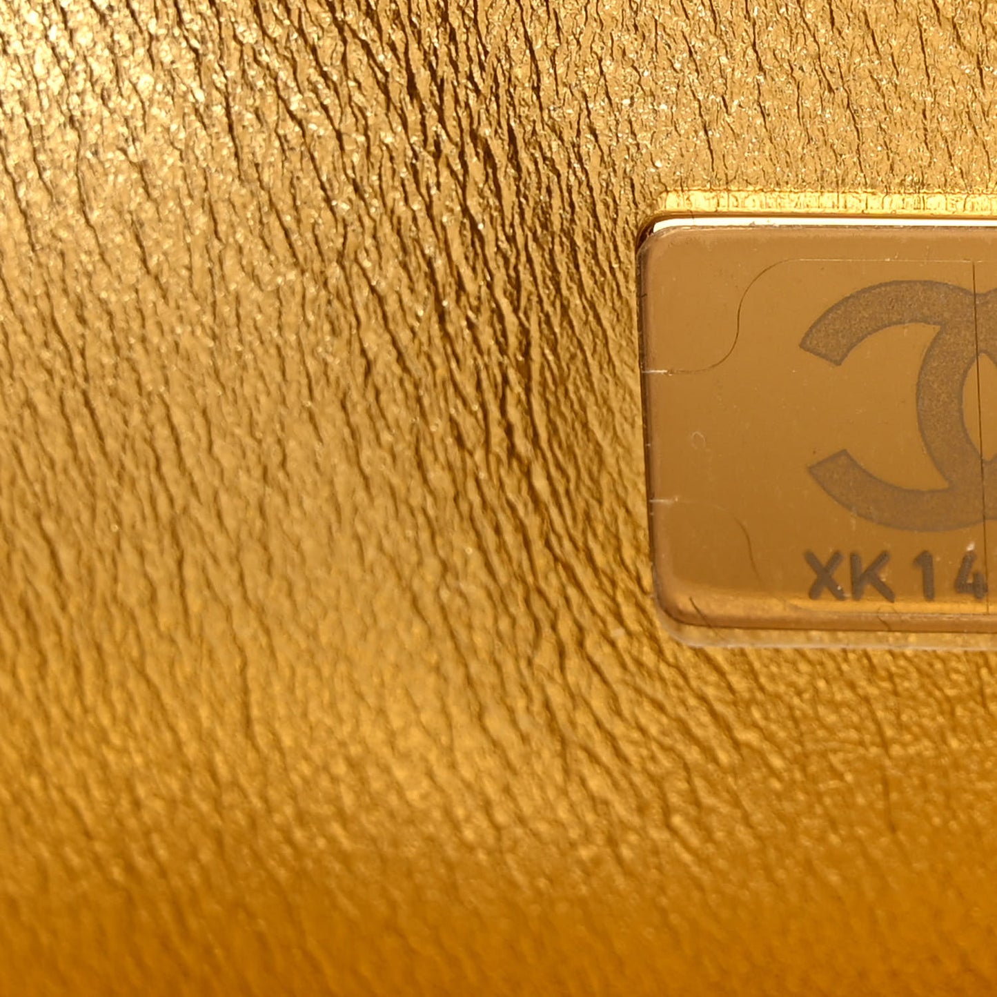 Metallic Lambskin Quilted Walk Of Fame Star Bag Gold