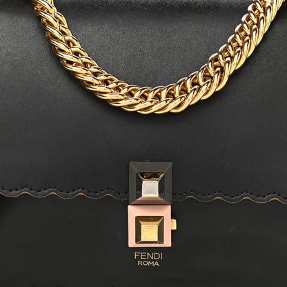 Fendi Vitello Liberty Scalloped Studded Small Kan I Shoulder Bag Black 7 of 10