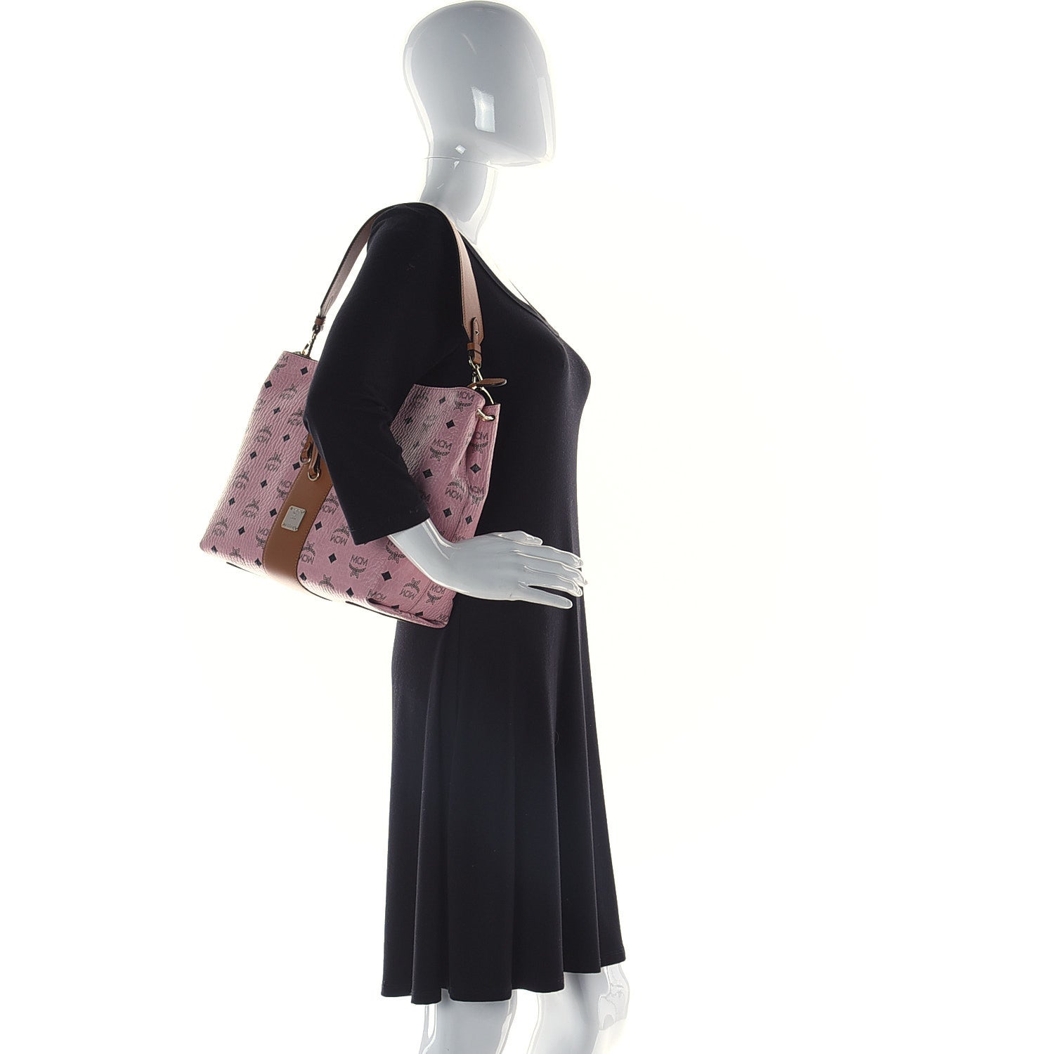 MCM Visetos Medium Klara Hobo Soft Pink 2 of 9