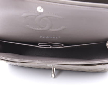 Chanel Patent Calfskin Quilted Medium Double Flap Grey 4 of 11