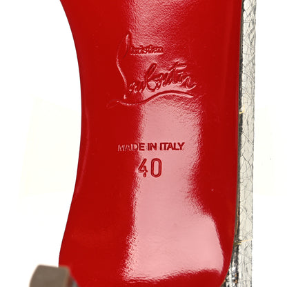 Christian Louboutin Laminated Vint Calfskin PVC Just Nothing 55 Slide Sandals 40 Silver 15 of 18