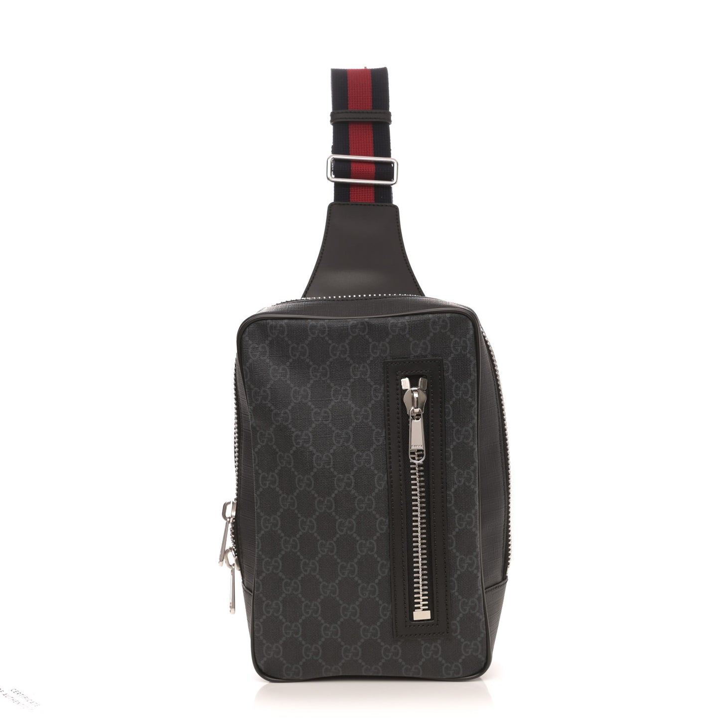 GG Supreme Monogram Web Belt Bag Black Grey