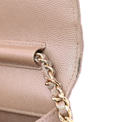 Chanel Iridescent Caviar Quilted Wallet On Chain WOC Beige 13 of 15