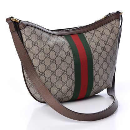 Gucci GG Supreme Monogram Web Small Ophidia Half Moon Hobo Brown 2 of 9