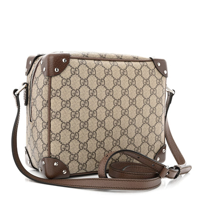 Gucci GG Supreme Monogram Textured Calfskin Square Messenger Bag Beige Ebony New Acero 3 of 10