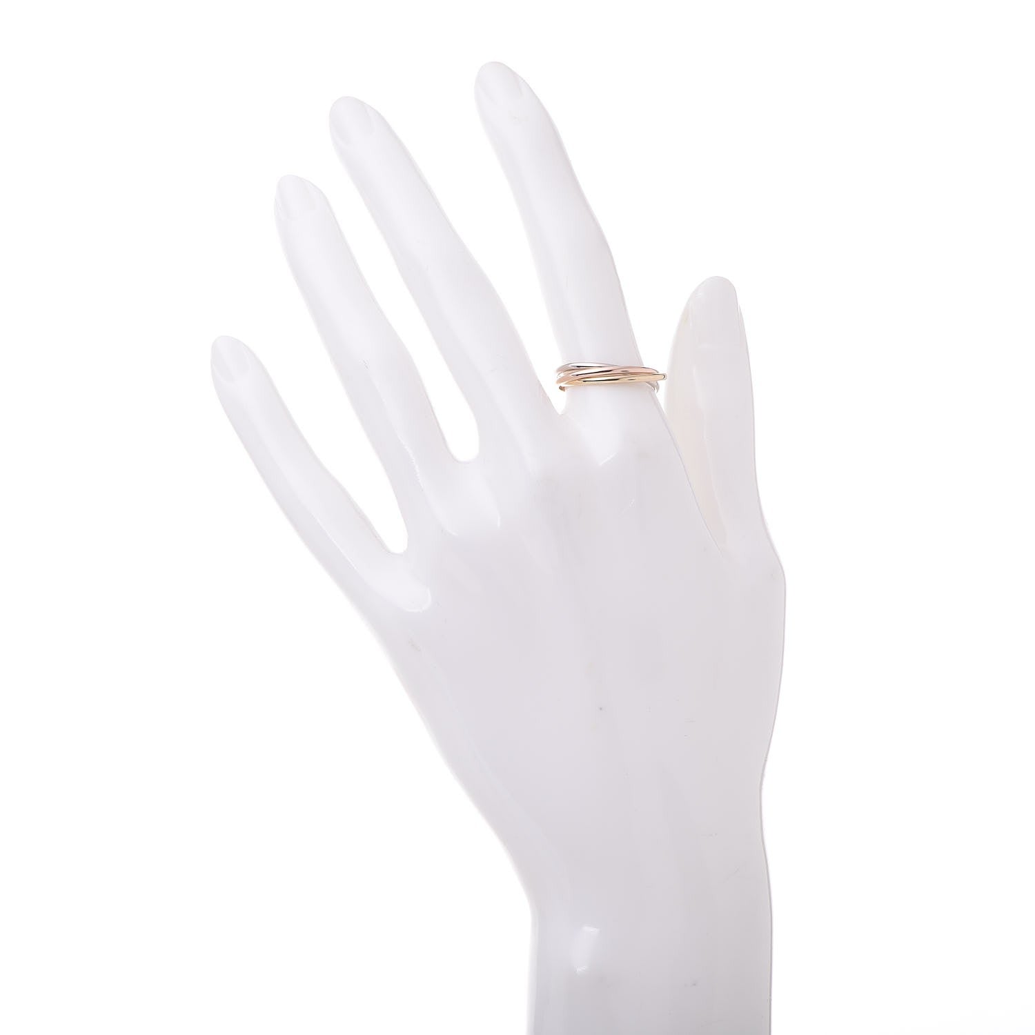 Cartier 18K Pink Yellow White Gold Extra Small Trinity Ring 53 6.25 2 of 5