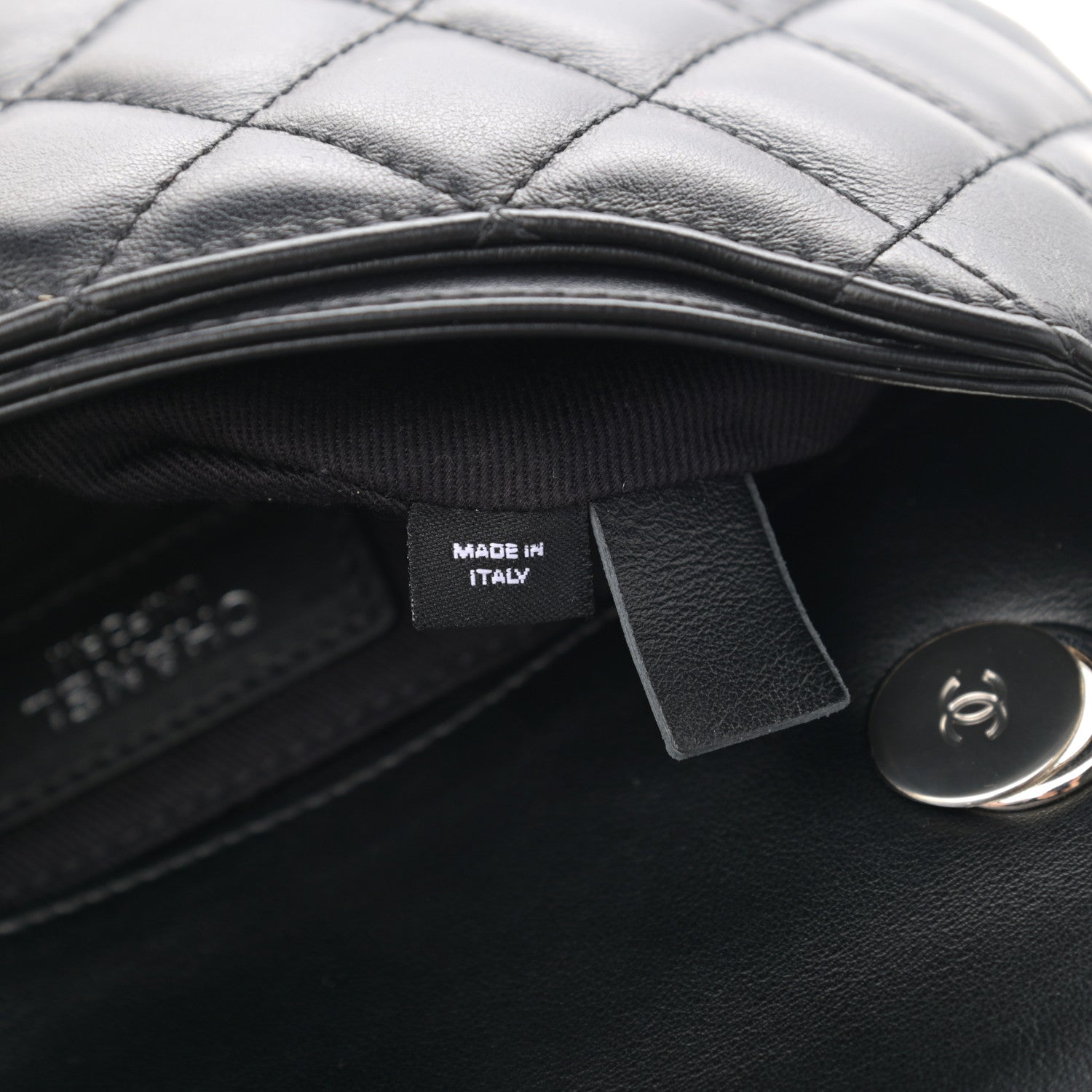 Chanel Calfskin Quilted CC Uniform Flap Belt Bag Black 7 of 10