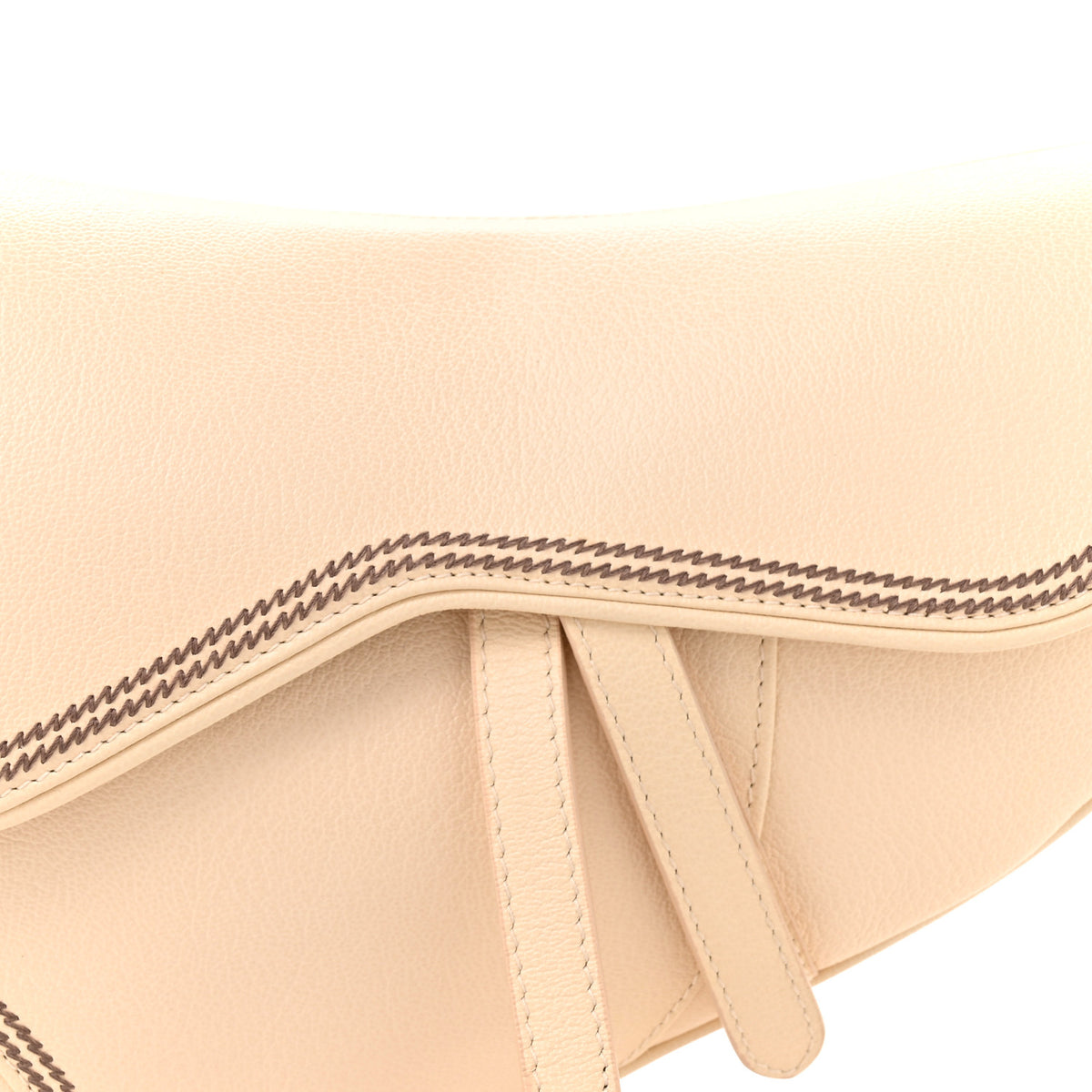 Christian Dior Grained Calfskin Saddle Bag Beige 7 of 12