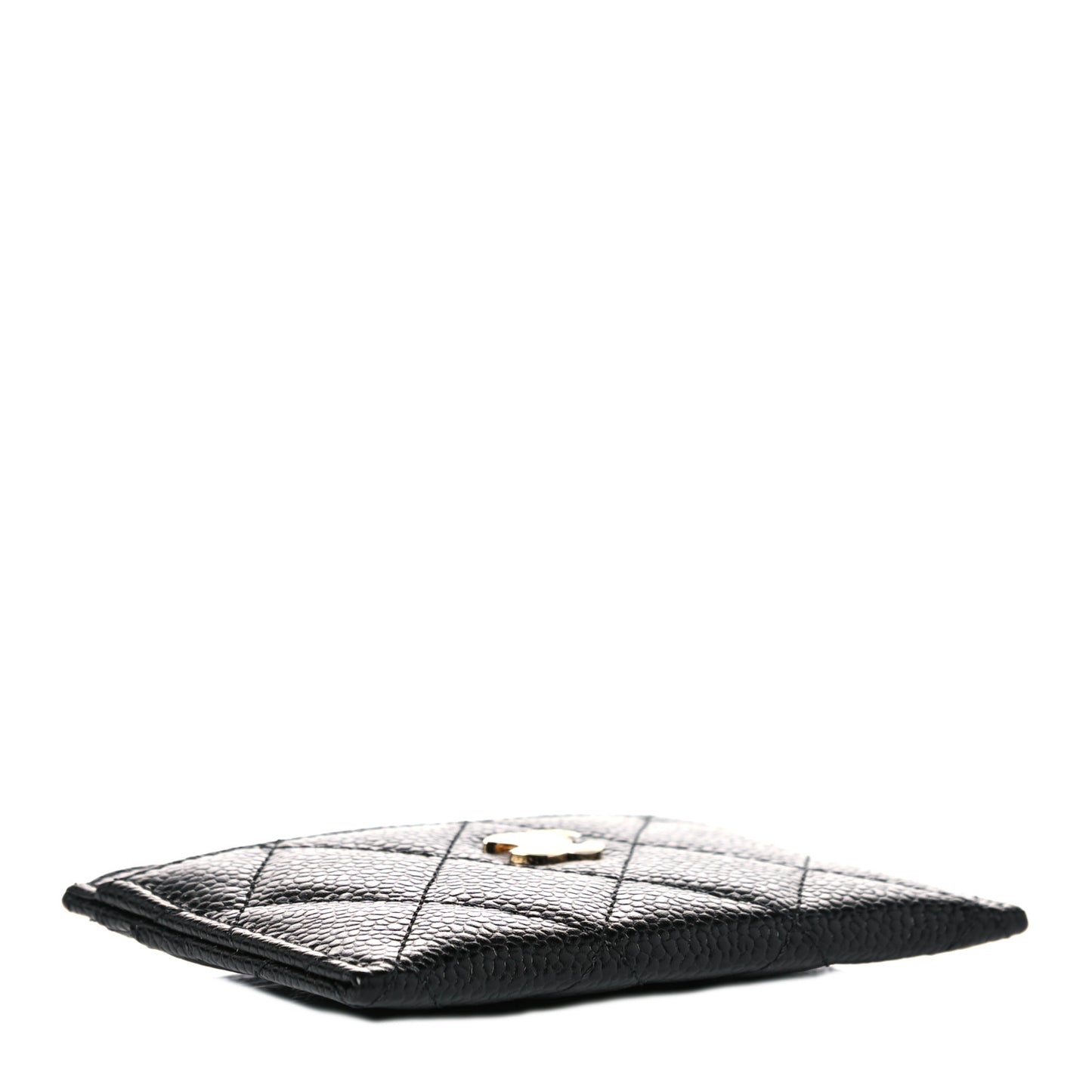 Caviar Quilted Card Holder Black