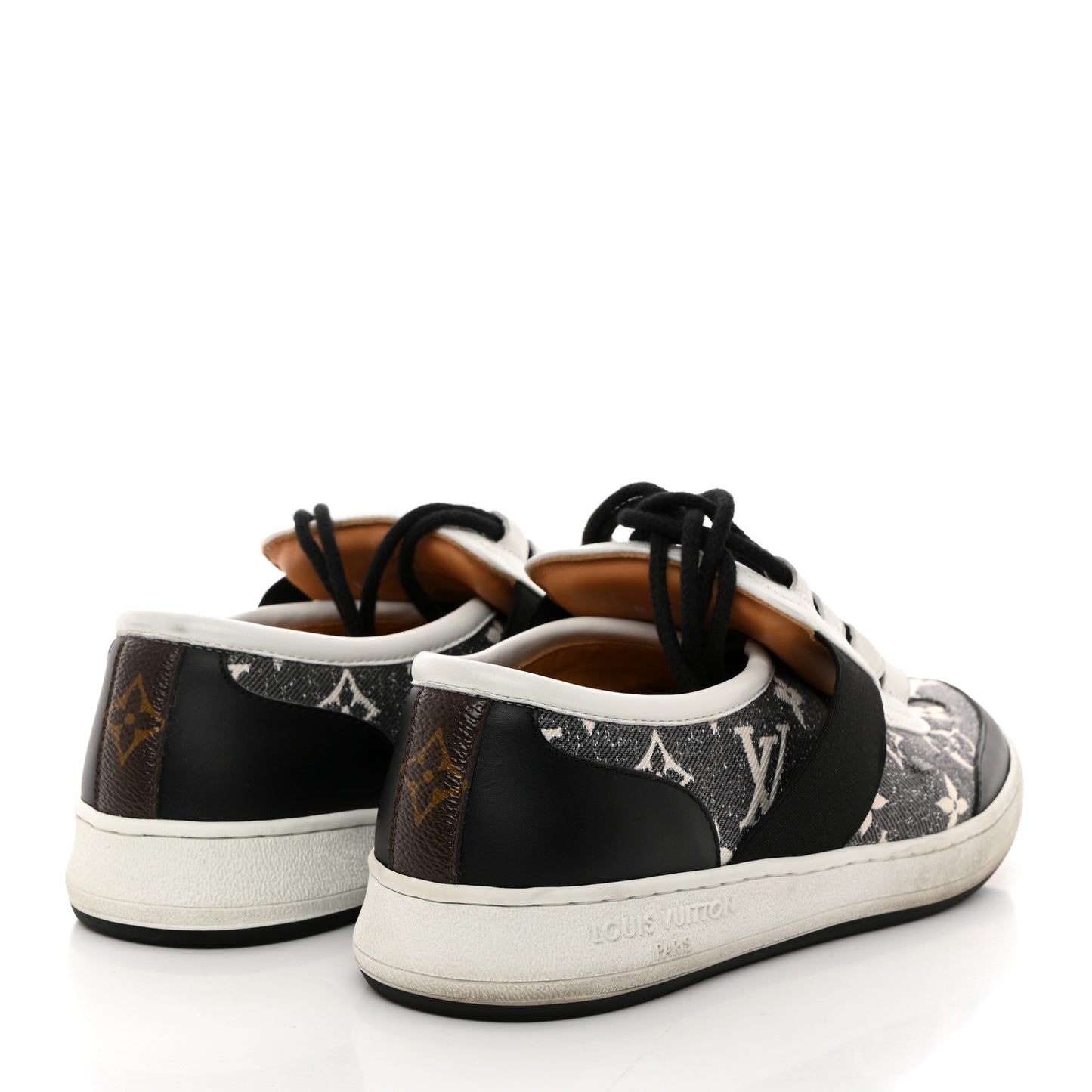 Denim Monogram Lous Sneakers 37.5 Gray