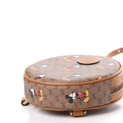 Gucci X DISNEY Mini Vintage GG Supreme Monogram Mickey Mouse Round Backpack Beige Vintage Sun Oil 7 of 8