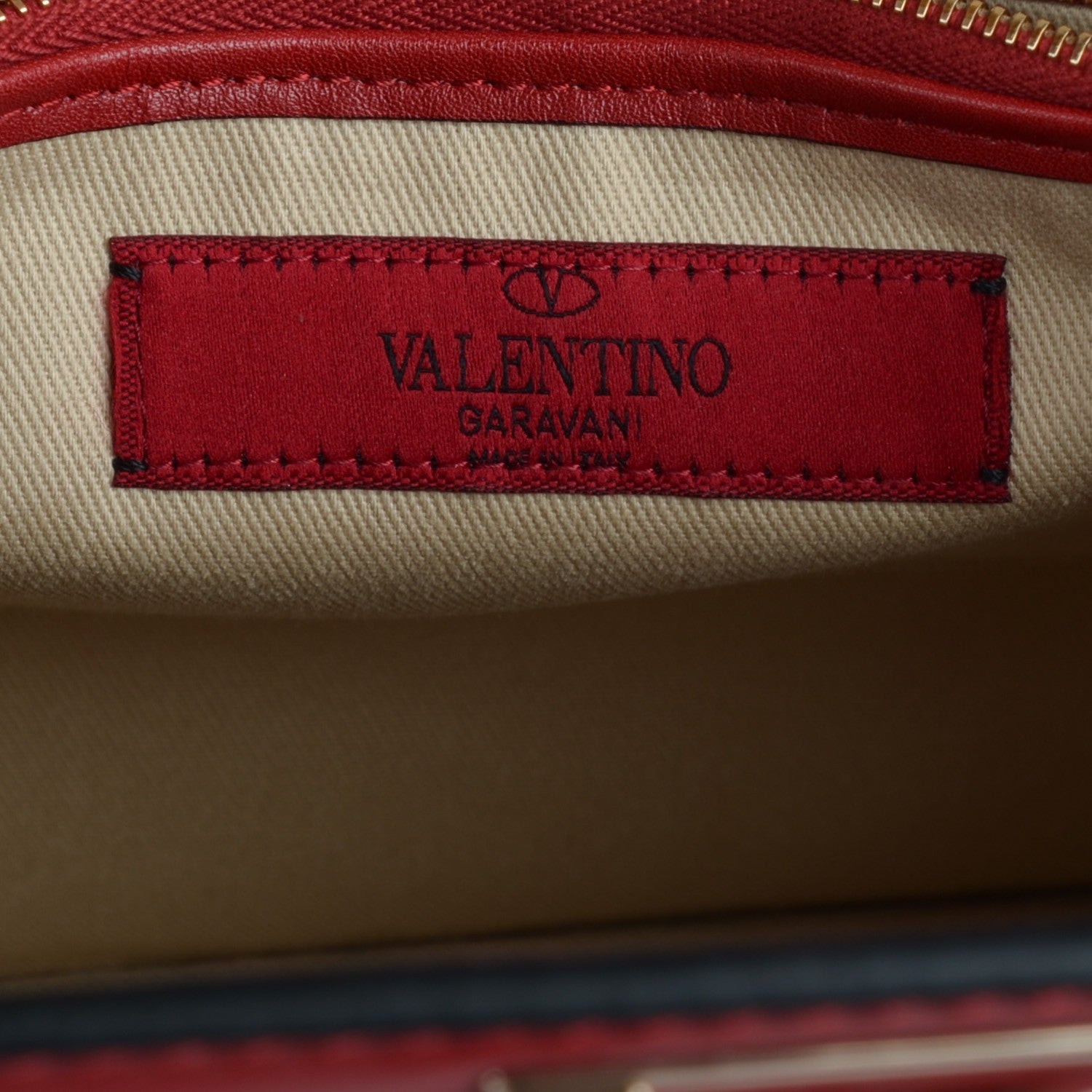 Valentino Garavani Vitello Rockstud Top Handle Bag Red 7 of 9