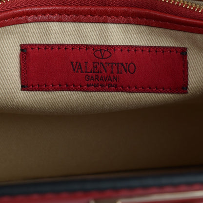 Valentino Garavani Vitello Rockstud Top Handle Bag Red 7 of 9