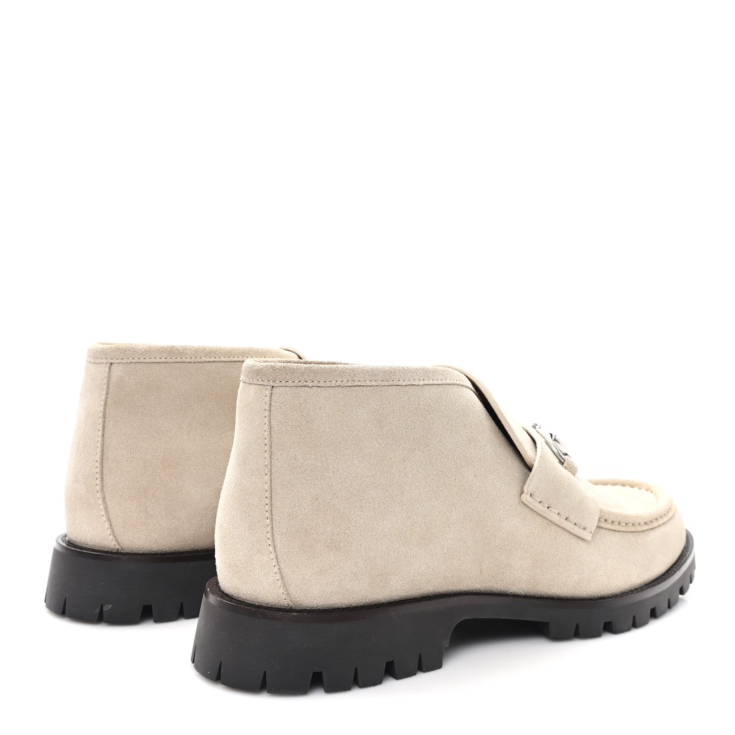 Gucci Suede Mens Horsebit Ankle Boots 8.5 Beige 1821577  FASHIONPHILE