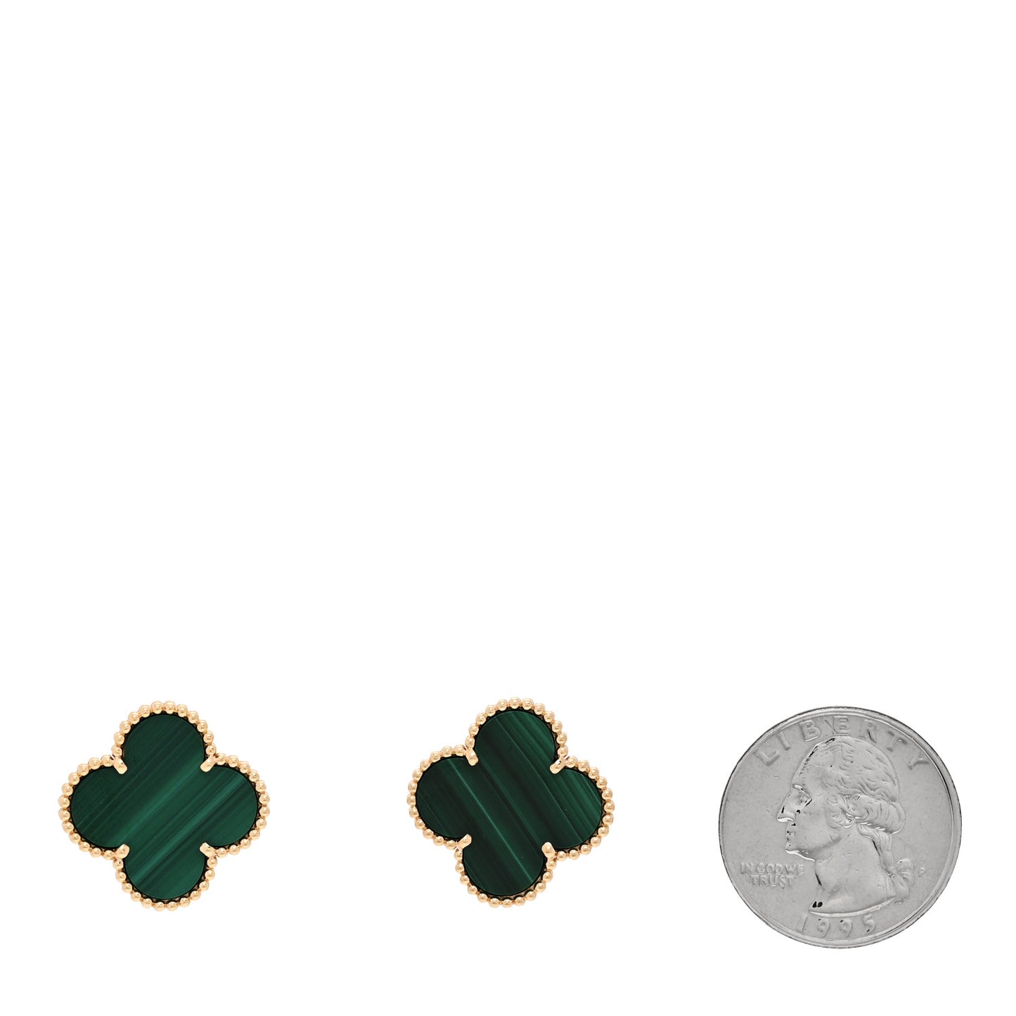 18K Yellow Gold Malachite Magic Alhambra Earrings