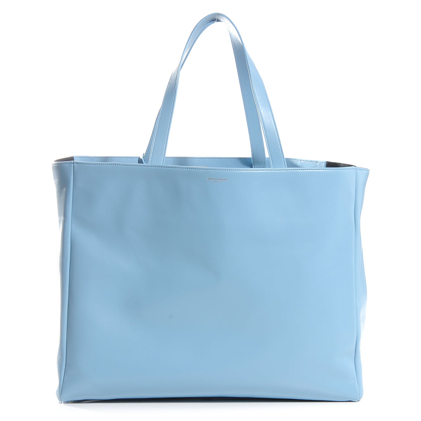 Leather Reversible Shopper Tote Sky Blue