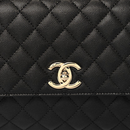 Chanel Caviar Quilted Small Coco Handle Flap Black 8 of 10