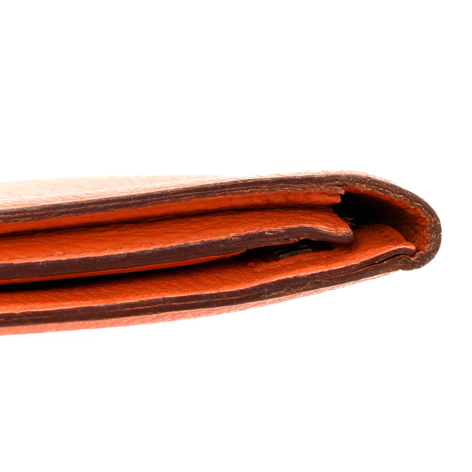 Hermes Chevre Mysore Bearn Gusset Wallet Orange 10 of 10