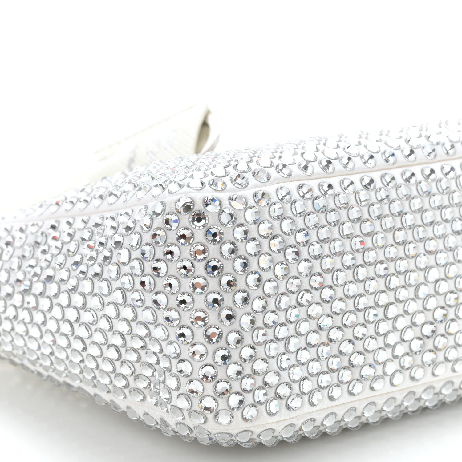 Prada Satin Crystal Mini Re-Edition 2000 Bag White 9 of 10